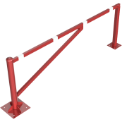 Swing barrier | to be fixed by plugs, hot-dip galvanized and red coated with white reflecting rings | clear width: 2500 mm | for padlock